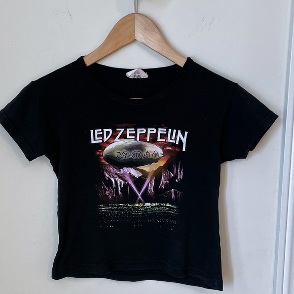 Vintage Tops - Vintage cropped band tee Led Zeppelin